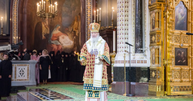 В день памяти преставления князя Владимира Святейший Патриарх Кирилл совершил Литургию в Храме Христа Спасителя