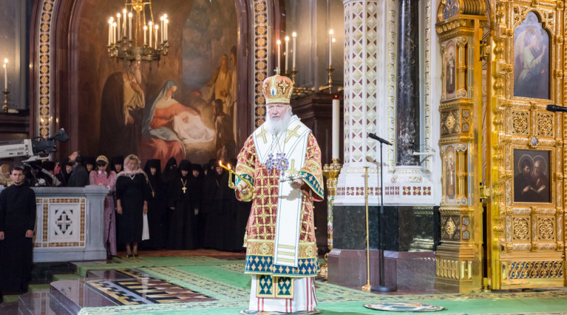 В день памяти преставления князя Владимира Святейший Патриарх Кирилл совершил Литургию в Храме Христа Спасителя