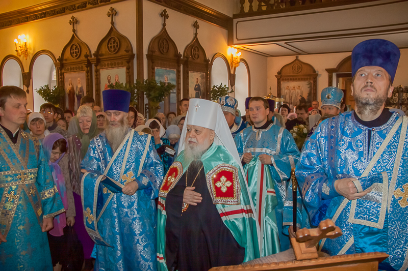 Богослужение в праздник Благовещения Пресвятой Богородицы.